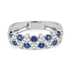 Anillo de oro blanco de 18 Kt con zafiro azul de 0,38 ct y diamantes de 0,25 ct