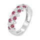 Anillo de oro blanco de 18 Kt con rubí de 0,47 ct y diamantes de 0,25 ct
