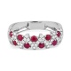 Anillo de oro blanco de 18 Kt con rubí de 0,47 ct y diamantes de 0,25 ct