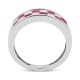 Anillo Media alianza de oro blanco de 18 Kt con rubí de 1,10 ct y diamantes de 0,75 ct