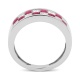 Anillo Media alianza de oro blanco de 18 Kt con zafiro de 1,00 ct y diamantes de 0,75 ct