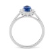 Anillo de oro blanco de 18 Kt con zafiro azul y diamantes