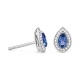 Pendientes de oro blanco de 18 Kt con zafiro azul y diamantes