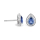 Pendientes de oro blanco de 18 Kt con zafiro azul y diamantes