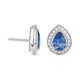 Pendientes de oro blanco de 18 Kt con zafiro azul y diamantes