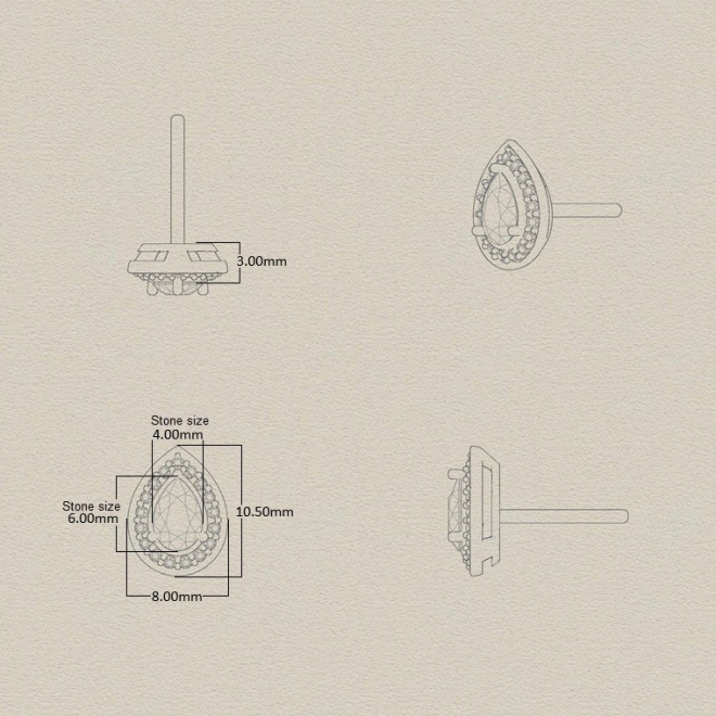 Pendientes de oro blanco de 18 Kt con rubí y diamantes