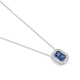 Colgante de oro blanco de 18 Kt con zafiro azul y diamantes