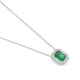 Colgante de oro blanco de 18 Kt con esmeralda y diamantes