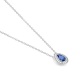 Colgante de oro blanco de 18 Kt con zafiro azul y diamantes
