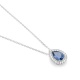 Colgante de oro blanco de 18 Kt con zafiro azul y diamantes