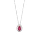 Colgante de oro blanco de 18 Kt con rubí y diamantes