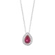 Colgante de oro blanco de 18 Kt con rubí y diamantes