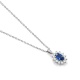 Colgante de oro blanco de 18 Kt con zafiro azul y diamantes
