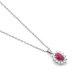 Colgante de oro blanco de 18 Kt con rubí y diamantes