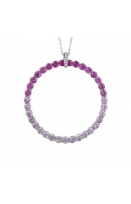 Colgante de oro blanco de 18 Kt con zafiro rosa de 4,00 ct y diamantes de 0,02 ct