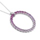 Colgante de oro blanco de 18 Kt con zafiro rosa de 3,20 ct y diamantes de 0,02 ct