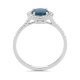 Anillo Rosetón de oro blanco de 18 Kt con topacio de 0,96 ct y diamantes de 0,12 ct
