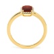 Anillo Rosetón de oro amarillo de 18 Kt con granate de 1,27 ct y diamantes de 0,05 ct