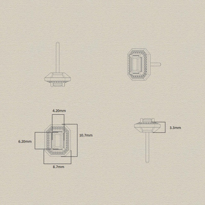 Pendientes de oro blanco de 18 Kt con aguamarina de 1,10 ct y diamantes de 0,18 ct