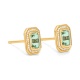 Pendientes de oro amarillo de 18 Kt con amatista de 1,08 ct y diamantes de 0,19 ct