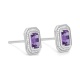 Pendientes de oro blanco de 18 Kt con amatista de 1,08 ct y diamantes de 0,19 ct