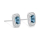 Pendientes de oro blanco de 18 Kt con topacio de 1,34 ct y diamantes de 0,19 ct