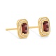 Pendientes de oro amarillo de 18 Kt con granate de 1,50 ct y diamantes de 0,19 ct
