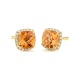 Pendientes Rosetón de oro amarillo de 18 Kt con citrino de 1,94 ct y diamantes de 0,11 ct