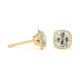 Pendientes Rosetón de oro amarillo de 18 Kt con amatista de 1,94 ct y diamantes de 0,10 ct