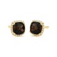 Pendientes Rosetón de oro amarillo de 18 Kt con cuarzo de 1,94 ct y diamantes de 0,11 ct