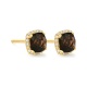 Pendientes Rosetón de oro amarillo de 18 Kt con cuarzo de 1,94 ct y diamantes de 0,11 ct