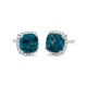 Pendientes Rosetón de oro blanco de 18 Kt con topacio de 2,80 ct y diamantes de 0,11 ct