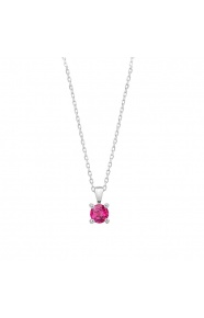 Colgante Solitario de oro blanco de 18 Kt con rubí de 0,34 ct