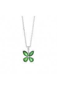 Colgante de oro blanco de 18 Kt con esmeraldas de 0,61 ct