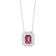 Colgante de oro blanco de 18 Kt con rodolita de 1,27 ct y diamantes de 0,10 ct