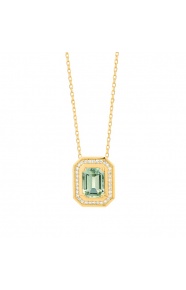 Colgante de oro amarillo de 18 Kt con amatista de 0,90 ct y diamantes de 0,10 ct