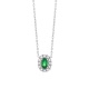 Colgante Rosetón de oro blanco de 18 Kt con esmeralda de 0,23 ct y diamantes de 0,03 ct
