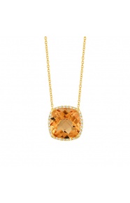 Colgante Rosetón de oro amarillo de 18 Kt con citrino de 4,00 ct y diamantes de 0,09 ct
