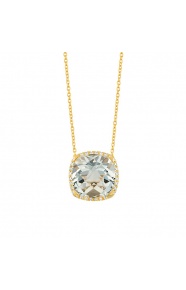 Colgante Rosetón de oro amarillo de 18 Kt con amatista de 4,00 ct y diamantes de 0,09 ct