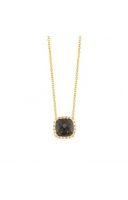 Colgante Rosetón de oro amarillo de 18 Kt con cuarzo de 0,97 ct y diamantes de 0,05 ct