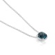 Colgante Rosetón de oro blanco de 18 Kt con topacio de 1,40 ct y diamantes de 0,05 ct