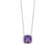 Colgante Rosetón de oro blanco de 18 Kt con amatista de 0,97 ct y diamantes de 0,05 ct