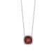 Colgante Rosetón de oro blanco de 18 Kt con granate de 1,50 ct y diamantes de 0,05 ct