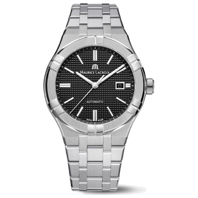 Maurice Lacroix Aikon Automatic ∅42 mm - 20 ATM, Esfera negra, brazalete de acero