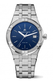 Maurice Lacroix Aikon Quartz ∅40 mm - 10 ATM, Esfera azul, brazalete de acero