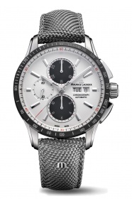 Maurice Lacroix Pontos S Chronograph ∅43 mm - 10 ATM, Esfera plateada, brazalete de nailon