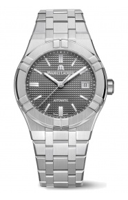 Maurice Lacroix Aikon Automatic Date ∅39 mm - 20 ATM, Esfera gris, brazalete de acero