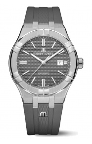 Maurice Lacroix Aikon Automatic Date ∅42 mm - 20 ATM, Esfera gris, brazalete de caucho gris