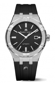 Maurice Lacroix Aikon Automatic Date ∅42 mm - 20 ATM, Esfera negra, brazalete de caucho negro