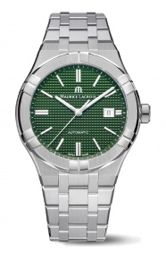 Maurice Lacroix Aikon Automatic Date ∅42 mm - 20 ATM, Esfera verde, brazalete de acero